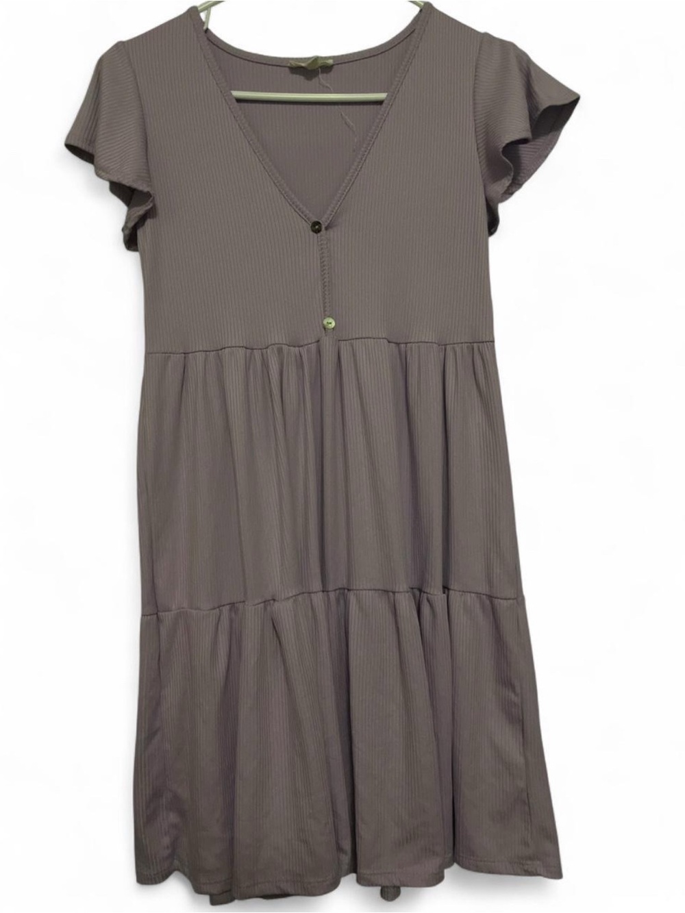 Women’s V-Neck Flutter Sleeve Tiered Dress
